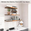 Floating Shelf, Set of 2 Wall Shelf, 24 in W x 12.75 in D x 2 in H Wooden Floating Wall Shelf with Invisible Brackets for Living Room/Bedroom/Bathroom/Kitchen Storage and Decor, Rustic Brown by CozyNest Decor