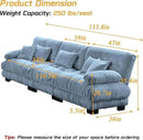 Modular Sectional Sofa, Comfy Cloud Couch 3 Seater Couch, Sectional Couches for Living Room, Modern Chenille Oversized Couches for Bedroom, Sleeper Deep Seat Sofa with Throw Pillows, Blue by CozyNest Decor
