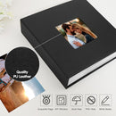 Photo Album 4x6 240 Photos with Writing Space Leather Cover with Front Window Picture Album, 240 Photos 4x6 Photo Album Book for Wedding Kids Travel Family Baby Pictures (Black) by TinyTreasures Baby Boutique