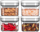 MR.SIGA 4 Pack Airtight Food Storage Container Set, BPA Free Kitchen Pantry Organization Canisters, One-handed Airtight Cereal Snack Candy Storage Containers, 360ml / 12.2oz, Small, White by TinyTreasures Baby Boutique
