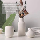 Ceramic Vase Set of 3, Decorative Vases Home Decor Modern Minimalist Pottery Vases for Bouquet Pampas Grass Dried Fresh Flowers, Bookshelf, Living Room, Shelf, Bedroom, Entryway Mantel Decor-White by CozyNest Decor