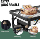Folding Table, 2x1.3 FT Camping Table with Mesh Desktop,Folding Grill Table with Mesh Bag,Portable Outdoor for Picnic,Camping,BBQ,Beach(Black) by GreenHaven Gardens
