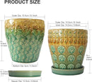 6 Inch Ceramic Planter with Drainage Hole and Saucer for Plants, Indoor-Outdoor Large Round Succulent Orchid Flower Pot, Set of 2 by GreenHaven Gardens