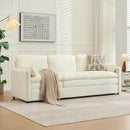Tbfit Modern Couch Sofa, 89" Cloud Couch w/Pillows, Pocketed Spring Seat, Comfy 3-Seater Plush Foam Cushions, Chenille Fabric Removable Covers, Soft Upholstered Living Room Furniture Apartment, Beige by CozyNest Decor