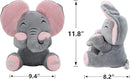 Aidiya Elephant Stuffed Animals Baby Gifts Peluches Ear Interactive Elephant Talking Singing Plush Toys for Girls Boys Gift Adjustable Volume 11.8" Set (Pink) by TinyTreasures Baby Boutique