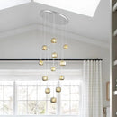 Flush Mount Chandelier,Crystal Pendant Light with 12 G9 LED Bulbs,Chandelier Hanging Flush Mount Lighting Fixtures for Spiral Staircase,Foyer,Entryway,Living Room(12 Lights,3000K) by CozyNest Decor