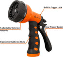 AUTOMAN-Garden-Hose-Nozzle,ABS Water Spray Nozzle with Heavy Duty 7 Adjustable Watering Patterns,Slip Resistant for Watering Plants,Lawn& Garden,Washing Cars,Cleaning,Showering Pets - Orange by GreenHaven Gardens