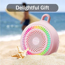 SOWO Small Waterproof Speaker Bluetooth Portable Wireless - Clip Speaker for Shower - Powerful Bass and Louder Volume - Colorful Lights and Lightweight for Travel,Kitchen,Pool - Pink by TinyTreasures Baby Boutique