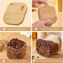 Square Glass Food Storage Jars with Lids[Set of 3], Perfect for Pasta, Cookies, Nuts, Coffee, Cereal, Flour, Organize Your Kitchen and Pantry with these BPA-Free Glass Jars with Canisters by CozyNest Decor