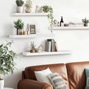 Floating Wall Shelves 4-Pack - Rustic White 16-inch Wooden Wall Shelves for Storage and Décor, Multi-Functional and Easy to Install for Living Room, Bedroom, and Kitchen by CozyNest Decor