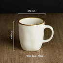 famiware Coffee Mugs Set of 4, Ocean Square 13oz Coffee Cup Set with Handle for Cocoa, Milk, Hot Chocolate, Tea, Water, Stoneware Cups for Kitchen, Microwave and Dishwasher Safe, Vanilla White by CozyNest Decor