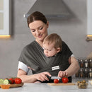 Acrabros Baby Wrap Carrier,Hands Free Baby Carrier Sling,Lightweight,Breathable,Softness,Perfect for Newborn Infants and Babies Shower Gift,Dark Grey by TinyTreasures Baby Boutique