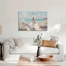 cozy country Beach Wall Art 36"x24" - Coastal Pictures Ocean Canvas Decor - Nautical Artwork Seascape Hand Painting for Girls Room, Sea House by CozyNest Decor