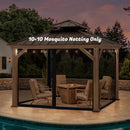 10'x10' Mosquito Netting for Patio with Zipper, Outdoor Replacement Mesh Sidewall Netting for Porch/Patio/Canopy/Gazebo (Mosquito Netting Only, Black) by GreenHaven Gardens