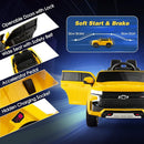 Costzon Ride on Car, 12V Licensed Chevrolet Tahoe Battery Powered Electric Vehicle w/ 2.4G Remote Control, High/Low Speed, Music, Lights, MP3/USB/FM, Spring Suspension, Electric SUV for Kids (Yellow) by TinyTreasures Baby Boutique