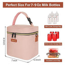 Mancro Baby Bottle Bag for Breastmilk, Breast Milk Cooler Bag with Ice Pack Fits 4 Milk Bottles Up to 9 Ounce with Adjustable Shoulder Strap, Lnsulation Breast Milk Cooler Travel Gifts, Pink by TinyTreasures Baby Boutique
