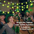 9.85Ft St Patricks Day Lights Garland 20 Pompoms 20 LEDs Green Lucky Clover Lights Shamrock String Lights with Timer for Indoor Bedroom Party Bar Garden St. Patrick's Day Decoration Green Irish Decor by CozyNest Decor
