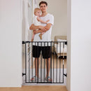 Babelio 34" Extra Tall Baby/Dog Gate with No Threshold Design Walk Thru Door, 26-43" Auto Close Safety Gate for Babies, Elders and Pets, Fits Doorways, Stairs, and Entryways, Black by TinyTreasures Baby Boutique