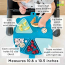 Silicone On-The-Go Snack Mat – Foldable Reusable Placemat with 3 Compartments and Lids – Travel-Friendly Baby and Toddler Snack Plate – Dishwasher Safe (Plum) by TinyTreasures Baby Boutique