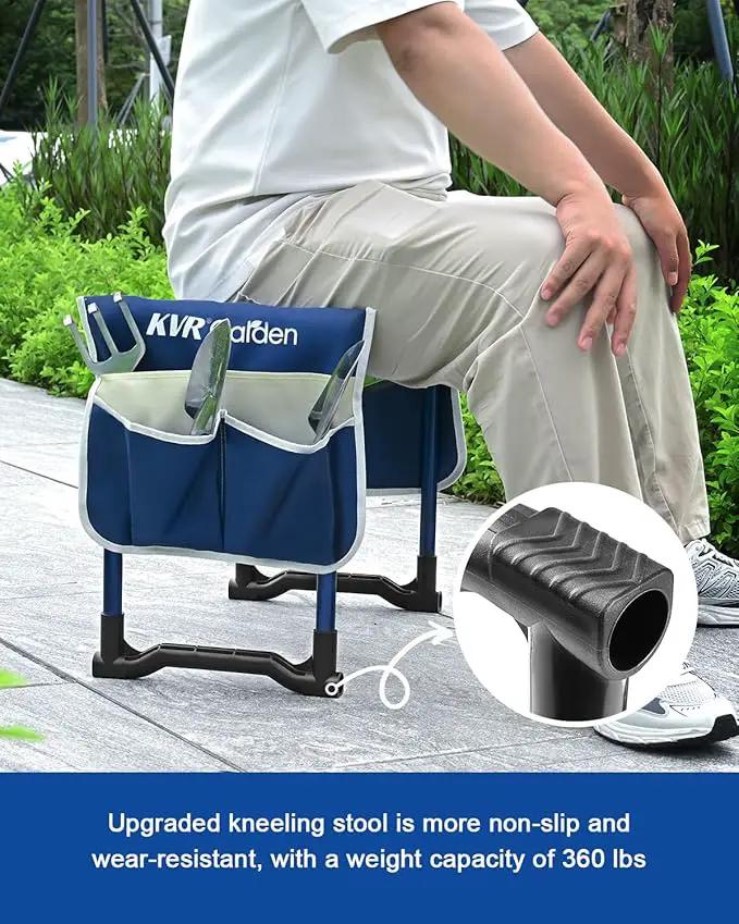 KVR Garden Kneeler and Seat Set 2025 Upgraded - Heavy Duty Foldable Bench Chair with 3 Tools & 2 Tool Pouch + Multi-Purpose Bag, Gardening Stool Gifts for Seniors, Women, Mom, photo 4 of 8