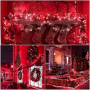 YEGUO 4 Pack Red Solar Fairy Lights Outdoor Waterproof, Each 33ft 100 LED String Light, 8 Modes Silver Wire by GreenHaven Gardens