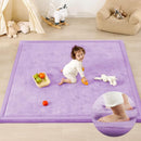 1.3" Thick Baby Play Mat for Floor, 39x59 Foam Tummy Time Mat, Padded Support Soft Plush Nursery Rug for Infant Kids Toddler Crawling Kick Activity (Lavender) by TinyTreasures Baby Boutique