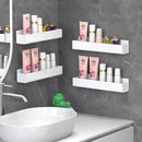 PMMASTO Adhesive Acrylic Spice Rack Organizer for Wall with Nano Double Sided Tape, Spice Shelf Organization for Kitchen Cabinet Door/Pantry Door, Wall Mount Seasoning Rack (White - 4 Pack) by CozyNest Decor