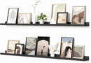 Heimlove Picture Ledge Shelf, Floating Shelves Set of 2, 56 Inches Picture Shelf for Wall with Ledge, Kids Bookshelf Wall Mounted for Living Room Bedroom Decor Books Photo Frames, Black by CozyNest Decor