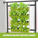 8 Pockets Vertical Planters,Wall Mounted Plastic Plant Grow Pots,Wall Pocket Planters for Indoor,Outdoor,Balcony,Garden Decoration,Light Green by CozyNest Decor