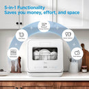 Midea MDC17P4CWW Portable Countertop Mini 5L Built-in Water Tank, Baby Care, No Hookup Needed, 360° Dual Spray,High-Temp wash, Dishwasher for Apartments& RVs, White, Whole by TinyTreasures Baby Boutique