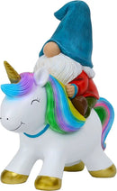 Mood Lab Garden Gnome Statue - Garden Gnome Riding Unicorn - 8.3 Inch Tall Lawn Figurine - for Outdoor or House Decor - Funny Yard & Patio Decoration by CozyNest Decor