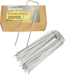 8 Inch Landscape Staples, More Thicker Heavy Duty 8 Gauge Galvanized Landscape Stakes, 125 Packs Garden Staples for Lawns, Weed Barriers, and Landscape Fabrics, Irrigation Hose, Tent Pegs by CozyNest Decor