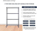 60"x18"x72" Prime Heavy Duty Black 4-Tier Wire Shelving NSF 3200 LBS MAX Capacity Storage Rack for Commercial, Hospital, School, Garage, and Kitchen Uses (with Wheels) by CozyNest Decor