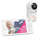 VTech 5.5" IPS Screen 720P Video Baby Monitor with Camera and Audio, Pan-Tilt-Zoom, Night Light, 2-Way Talk, Lullabies, Soothing Sounds, Long Battery Life, No WiFi: Advanced HD Plus by TinyTreasures Baby Boutique