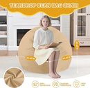 2FT Bean Bag Chair, Comfy Bean Bag Chairs with Memory Foam Filled, Fluffy Beanbag Sofa with Dutch Velvet Cover, Teardrop BeanBag Chairs for Living Room, Playroom - Khaki by TinyTreasures Baby Boutique