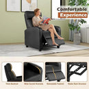 BestMassage | Recliner Chair | No Massage Function | Leather Black | with Lumbar Support, Adjustable Push Back, Wide Armrests, Footrest & Padded Seat | Easy Assembly | for Living Room, Home Theatre by CozyNest Decor