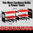 Power Tool Organizer Wall Mount with 6 Drill Holders, Heavy Duty Metal Utility Racks with Large Top Shelf & Side Hooks, Efficient and Organized Storage for Garage, Workshop, Shed, Pegboard by GreenHaven Gardens