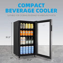 WANAI Mini Fridge Cooler 125Cans Beverage Refrigerator Glass Door Beverage Cooler for Beers Wine Juicer Adjustable Shelves LED Lights for Home, Office or Bar by CozyNest Decor