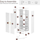 Metal Armoire Wardrobe Closet with 2 Doors, 71" Tall Wardrobe Cabinet with Hanging Rod, Drawers and Adjustable Shelves, White Clothing Storage Cabinets for Bedroom, Home Office by CozyNest Decor