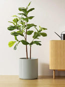 LE TAUCI 12 Inch Pots for Plants, Ceramic Large Plant Pot for Indoor Plants, Mid-Century Modern Flower Planter Pots with Drainage Hole and Removable Plug, Round Planter Pot, Reactive Glaze Blue Gray by CozyNest Decor