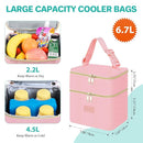 PIIOSER Breast Milk Storage Cooler Bag with Ice Pack, Fits 4 Baby Bottles Up to 5 Ounce, Small Insulated Breastmilk Cooler Travel Bag with Handle Buckle for Nursing & Working Mom Daycare(Pink-XS) by TinyTreasures Baby Boutique