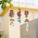 3 Pack Crystal Christmas Ornaments, Glass Rainbow Rhinestones Sun Catcher Prisms with Christmas Wreath Snowflake Bells,Suncatcher Hanging Crystal Pendants for Window Christmas Home Decor by GreenHaven Gardens