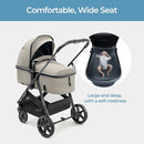 Mompush Wiz 2 in 1 Baby Stroller with Bassinet Mode, Convertible Infant Stroller for Newborn and Toddler with Reversible Seat and Large UPF 50+ Canopy by TinyTreasures Baby Boutique