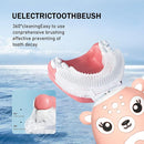 Kids Electric Toothbrushs U Shaped sonic Automatic Toothbrush with 4 Brush Heads, Six Cleaning Modes,Cartoon deer Modeling , full mouth toothbrush for baby by TinyTreasures Baby Boutique