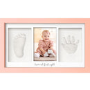 Baby Hand and Footprint Kit - Clay Handprint Keepsake Frame, Newborn Nursery Picture Frame, Personalized New Mom Gifts for Baby Shower & Registry (Sweet Pink) by TinyTreasures Baby Boutique