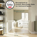 Cumbor 29.7-57" Extra Wide Baby Gate for Stairs, Mom's Choice Awards Winner-Dog Gate for Doorways, Pressure Mounted Walk Through Safety Child Gate for Kids Toddler, Tall Pet Puppy Fence Gate, White by TinyTreasures Baby Boutique