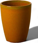 Emissary Bullet 9.5 in. Bright Orange Ceramic Round Planter (9.5 in. L x 9.5 in. W x 12 in. H) with Drainage Hole by CozyNest Decor
