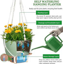 10 Inch Hanging Planters for Indoor Plants, 2 Pack Self Watering Hanging Baskets Flower Pots with Drainage Hole, Visual Reservoir & 2 Kinds of Plant Hanger for Outdoor Garden Home Decor by GreenHaven Gardens