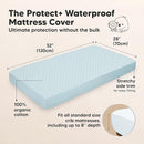 Waterproof Crib Mattress Protector Cover Fitted - 2-Pack Quiet Baby Crib Mattress Pad Sheets, 52" x 28" Soft Quilted Cotton Baby Sheet, Machine Washable, Easy Fit, Durable (Glacier/Quin) by TinyTreasures Baby Boutique