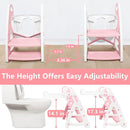 Potty Training Seat: 2 in 1 Design Potty Seat for Toilet & Nursery Step Stool for Sink Potty Training Toilet with Height Adjustable Ladder for Kids of All Ages (Light Pink) by TinyTreasures Baby Boutique